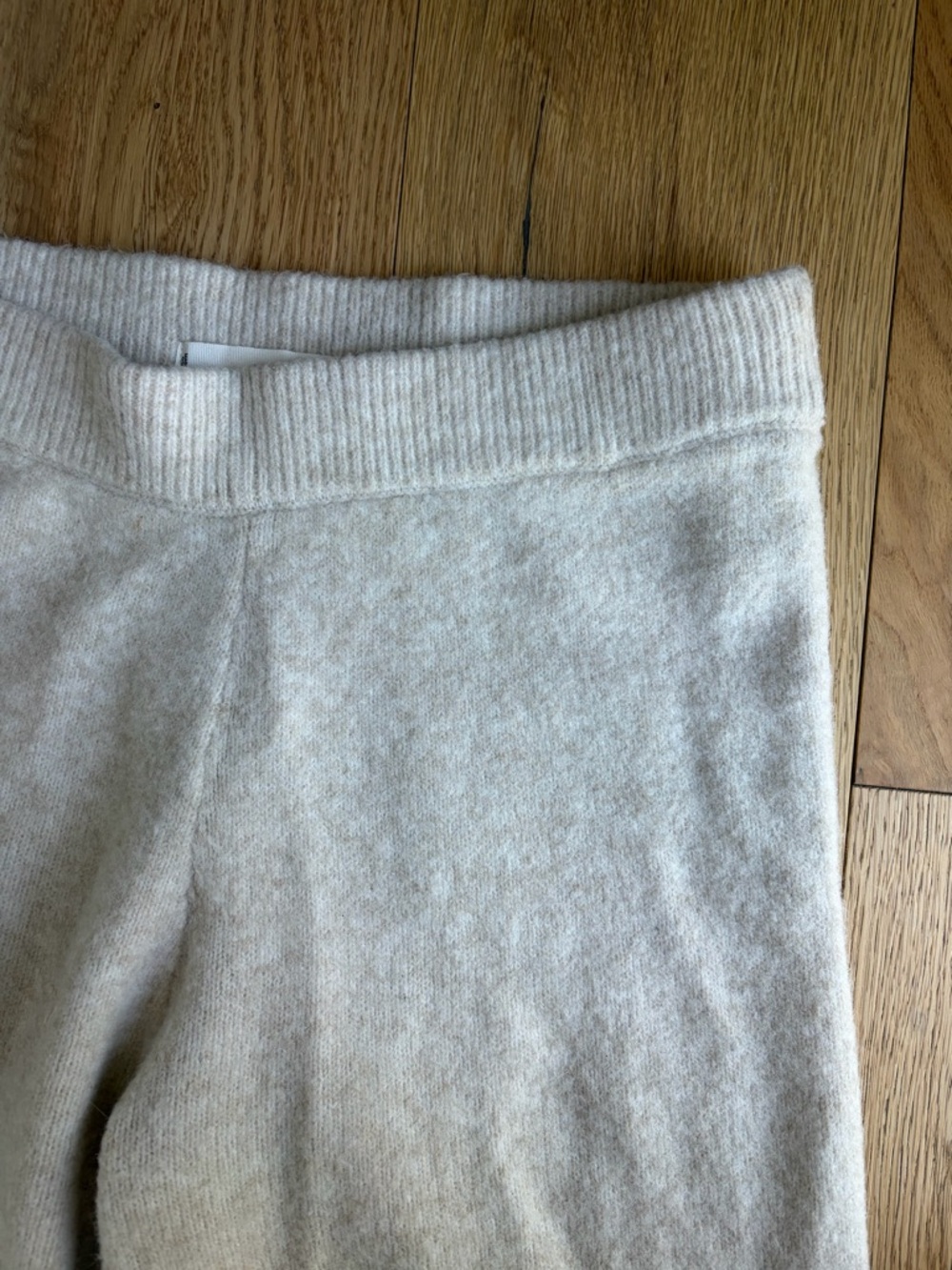 Mango Cream Wide-Leg Knit Pants - Picture 2 of 3